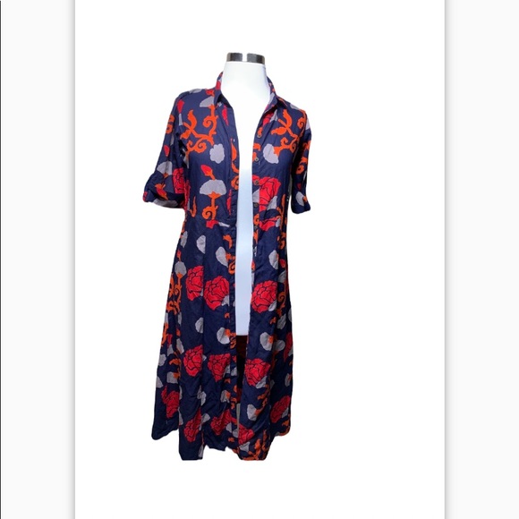 Bombay & Paisley Button Front Floral Shirtdress XSmall Womens - Picture 1 of 14